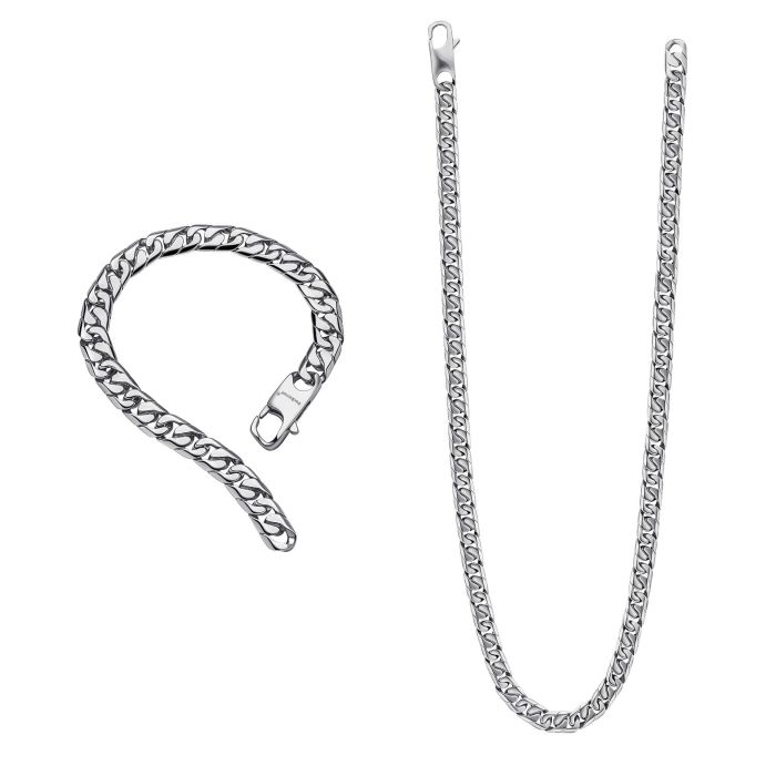 Stainless Steel Necklace and Bracelet Set