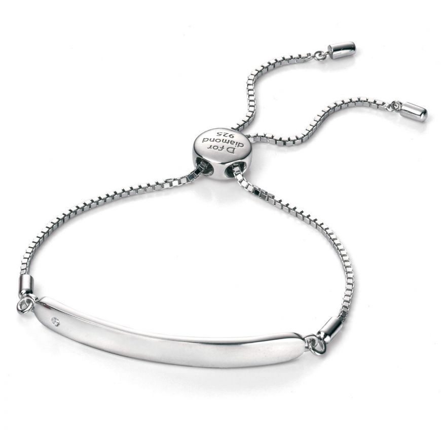 Silver D For Diamond Childrens Toggle Bracelet