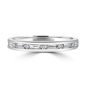 14ct White Gold Baguette and Brilliant Cut Eternity Ring