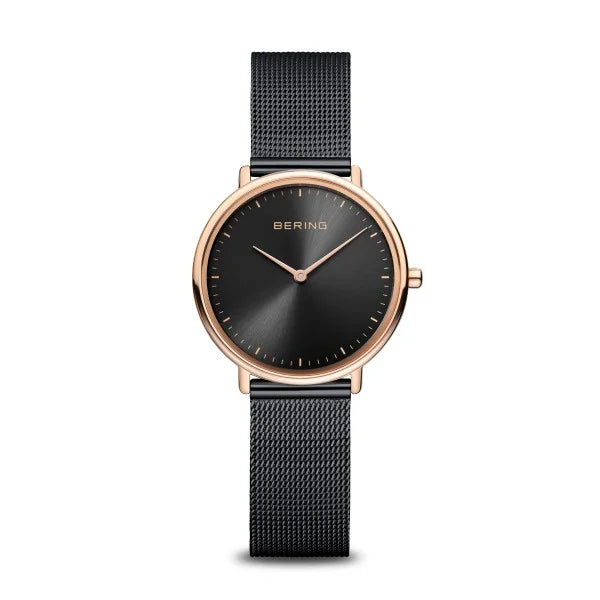 Bering Watch - Classic Black Steel with Rose Gold Plating