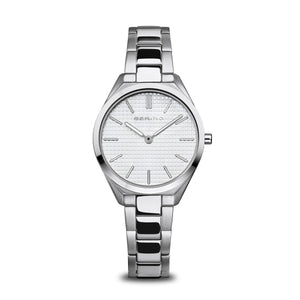 Bering ~Ladies Ultra Slim Brushed Stainless Steel Watch