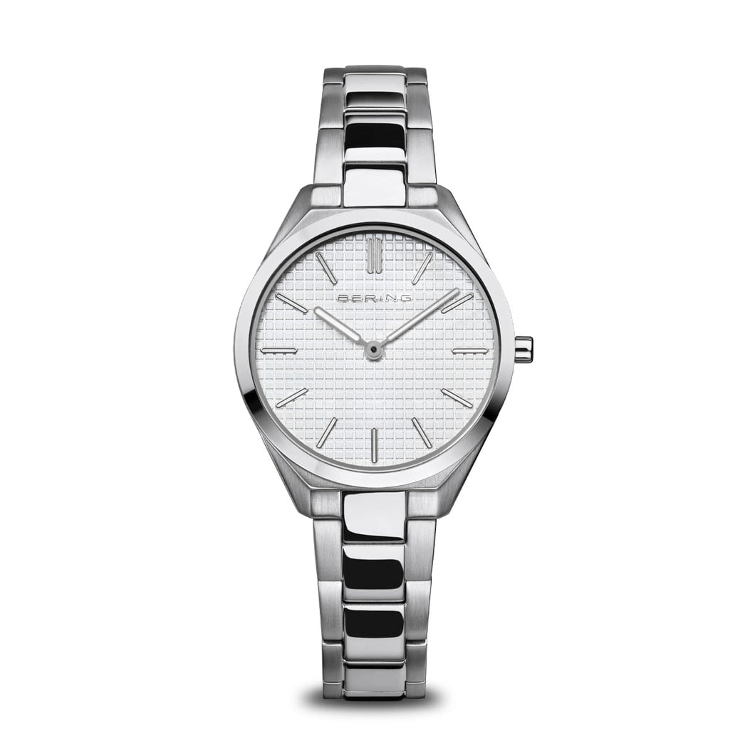Bering ~Ladies Ultra Slim Brushed Stainless Steel Watch