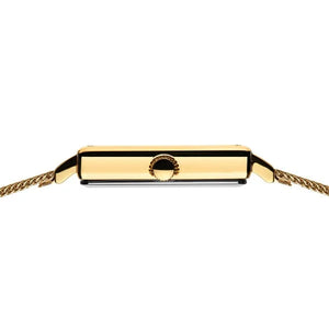 Bering Watch  - Unisex Gold Plated Square Face Classic Mesh