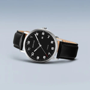 Bering Watch - Titanium Case on Black Leather Strap