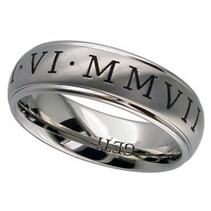 Titanium Roman Numerals Band - Customisable