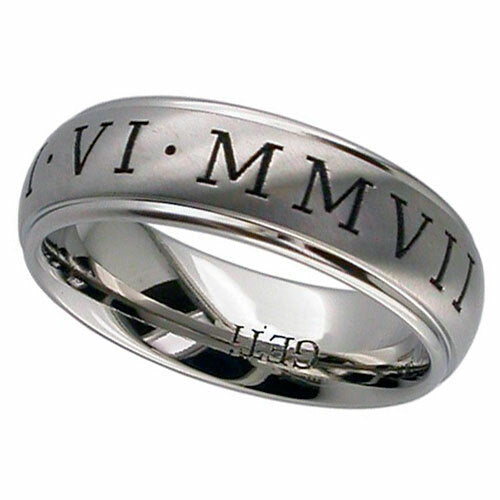 Titanium Roman Numerals Band - Customisable