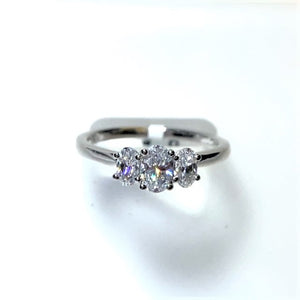 Oval Diamond Trilogy Ring - 1.00ct