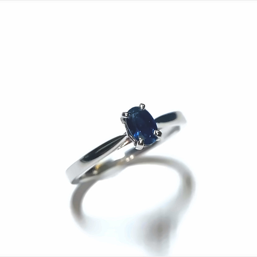 Platinum & Sapphire Solitaire Ring