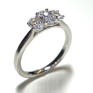 Oval Diamond Trilogy Ring - 1.00ct