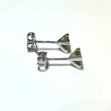 Load image into Gallery viewer, 9ct White Gold Square Peridot Stud Earrings
