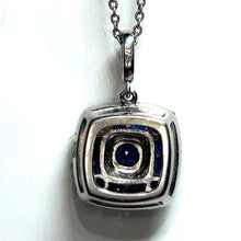 Load image into Gallery viewer, 9ct White Gold Sapphire and Diamond Target Style Pendant
