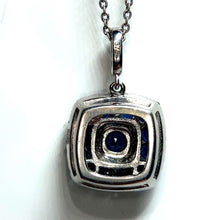 Load image into Gallery viewer, 9ct White Gold Sapphire and Diamond Target Style Pendant
