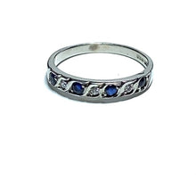 Load image into Gallery viewer, 9ct White Gold Sapphire and Diamond Seven Stone Eternity Ring
