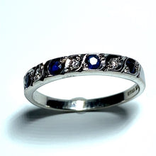 Load image into Gallery viewer, 9ct White Gold Sapphire and Diamond Seven Stone Eternity Ring
