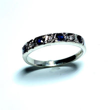 Load image into Gallery viewer, 9ct White Gold Sapphire and Diamond Seven Stone Eternity Ring

