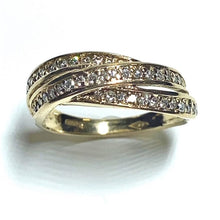 Load image into Gallery viewer, Secondhand Gold and Diamond Cross Over Multi Row Ring
