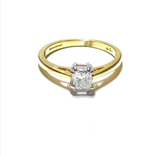 Load image into Gallery viewer, Secondhand 18ct Gold Radiant Cut Diamond Solitaire Ring
