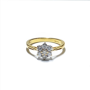Secondhand 18ct Gold Diamond Daisy Cluster Ring
