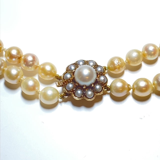 Secondhand Cultured Pearl Double Row Necklace - 14