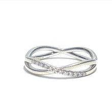Load image into Gallery viewer, 9ct White Gold Diamond Open Twist Ring
