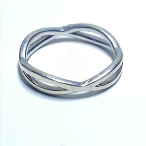 9ct White Gold Diamond Open Twist Ring