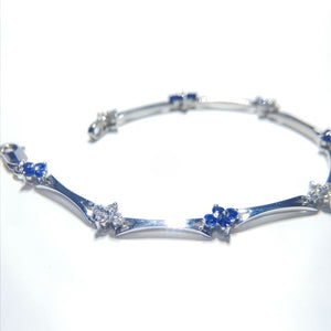 18ct White Gold Sapphire and Diamond Bracelet