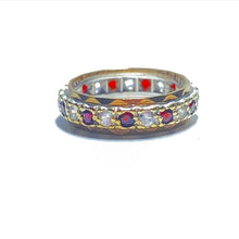 Load image into Gallery viewer, Secondhand Full Set Eternity Ring with Garnet and Cubic Zirconia
