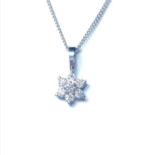 Load image into Gallery viewer, 18ct White Gold Handmade Diamond Cluster Necklace 0.35CT
