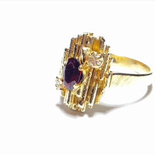Load image into Gallery viewer, Secondhand Garnet and Diamond Ring - Handmade One Off Piece
