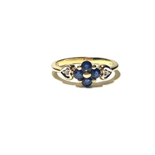 Load image into Gallery viewer, Secondhand 14ct Gold Sapphire Flower Ring
