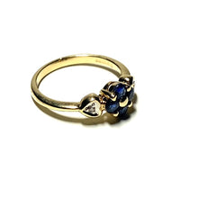 Load image into Gallery viewer, Secondhand 14ct Gold Sapphire Flower Ring
