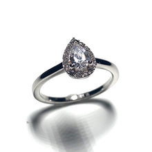 Load image into Gallery viewer, Diamond Pear Cut Halo Ring 0.65ct
