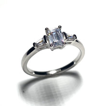 Load image into Gallery viewer, Diamond Trilogy Ring - Emerald and Tapered Baguette Cut Diamonds
