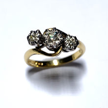 Load image into Gallery viewer, Secondhand 18ct Gold Diamond Trilogy Twist Ring
