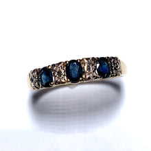 Load image into Gallery viewer, Secondhand Sapphire and Diamond Half Hoop Ring
