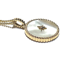 Load image into Gallery viewer, 9ct Gold Mother of Pearl and Diamond Pendant
