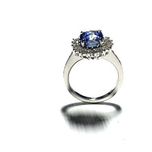 Load image into Gallery viewer, Secondhand Sapphire and Diamond Ring - 3.60ct cushion cut Sapphire

