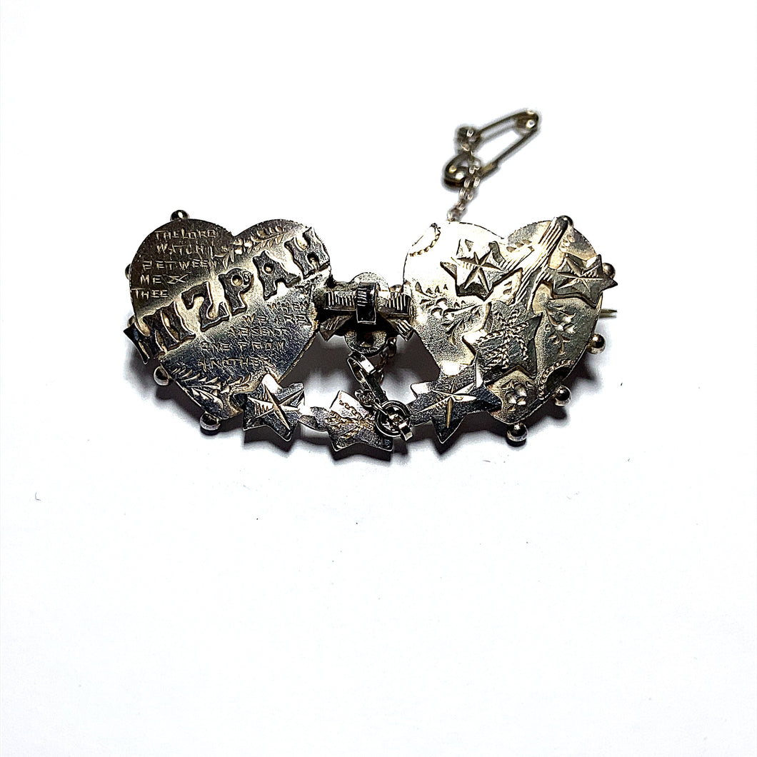 Secondhand Silver Mizpah Brooch