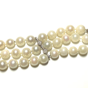 Secondhand 14k White Gold Triple Row Pearl Bracelet