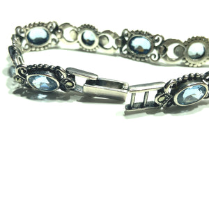 Secondhand Silver Marcasite and Topaz Bracelet