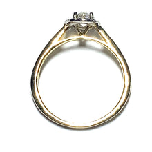 Load image into Gallery viewer, 18ct Gold Diamond Halo Ring with Plain Shoulders
