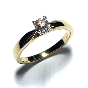 18ct Gold Brilliant Cut Solitaire Diamond Ring 0.27ct