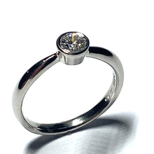 Load image into Gallery viewer, Platinum and Diamond Bezel Set Solitaire Ring 0.28ct
