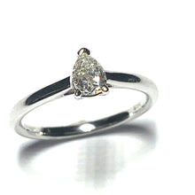 Load image into Gallery viewer, 18ct White Gold Pear Cut Solitaire Ring 0.38ct
