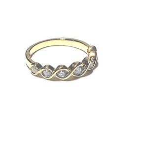 18ct Gold and Diamond Wave Ring