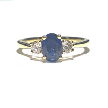 Load image into Gallery viewer, 18ct Gold Sapphire and Diamond Trilogy Ring
