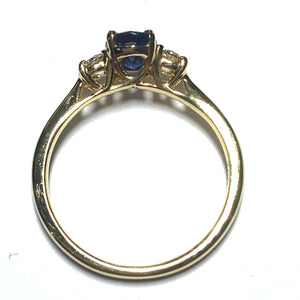 18ct Gold Sapphire and Diamond Trilogy Ring
