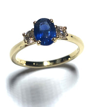 Load image into Gallery viewer, 18ct Gold Sapphire and Diamond Trilogy Ring
