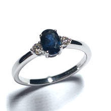 Load image into Gallery viewer, 18ct White Gold Sapphire and Diamond Trilogy Ring
