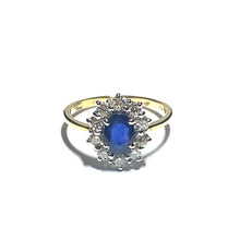 Load image into Gallery viewer, 18ct Gold Sapphire and Diamond Cluster Ring
